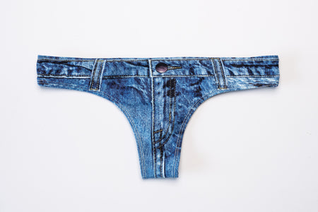 MKTG THONG - NudeTini Bikini Denim Bottoms