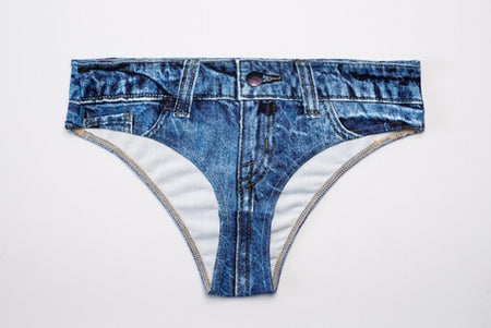 MKTG CHEEKY - NudeTini Bikini Denim Bottoms